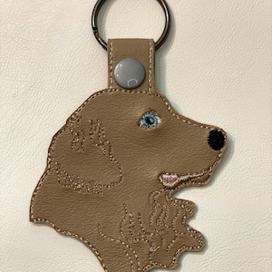 Golden Retriever Head Key Fob