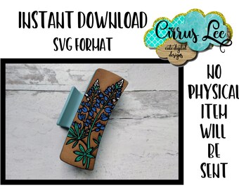 Bluebonnet Hair Clip, Leather Hair Clip Set Design, Digital Laser File, Hair Clip Design SVG File, Claw Clip Design, Instant