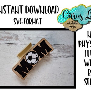 Fußball Mama Haarspange, Leder Haarspange Set Design, digitale Laserdatei, Haarspange Design SVG Datei, Klaue Clip Design, Instant Download