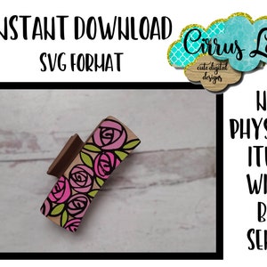 Rose Doodle Hair Clip, Leather Hair Clip Set Design, Digital Laser File, Hair Clip Design SVG File, Claw Clip Design, Instant Download