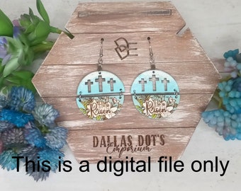 He Is Risen Earring Design File, Religious Earrings Design, Easter Earring Design, Digital Laser File, Earring Svg File, Instant Download