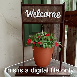 Mini Plant Hanger Welcome Sign Instant Download, Welcome Sign Svg, Plant Holder SVG, Mother&#39;s Day Gift, Realtor Gift, Housewarming Gift