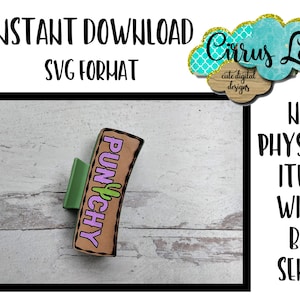Punchy Hair Clip, Leather Hair Clip Set Design, Digital Laser File, Hair Clip Design SVG File, Claw Clip Design, Instant Download
