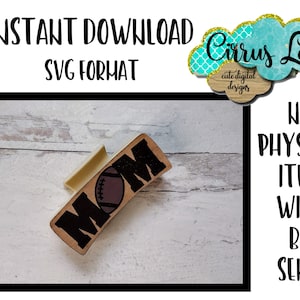Football Mom Hair Clip, Leather Hair Clip Set Design, Digital Laser File, Hair Clip Design SVG File, Claw Clip Design, Instant Download