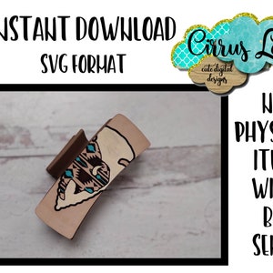 Buffalo Arrowhead Hair Clip, Leather Hair Clip Set Design, Digital Laser File, Hair Clip Design SVG File, Claw Clip Design, Instant Download