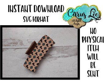 Cowboy Aztec Hair Clip, Leather Hair Clip Set Design, Digital Laser File, Hair Clip Design SVG File, Claw Clip Design, Instant Download