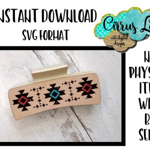 Aztec Hair Clip SVG, Leather Hair Clip Set Design, Digital Laser File,  Hair Clip Design SVG File, Claw Clip Design, Instant Download