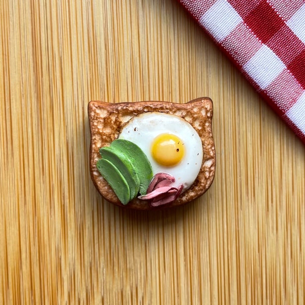 Food magnet -  Avocado and egg toast magnet, fridge magnets, memo board magnets, notice board magnets, miniature food, realistic food magnet