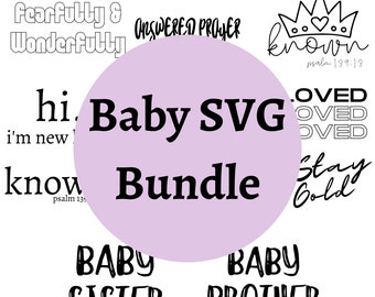 Paquete SVG Baby Onesie / Paquete SVG recién nacido / Paquete Christian SVG Onesie