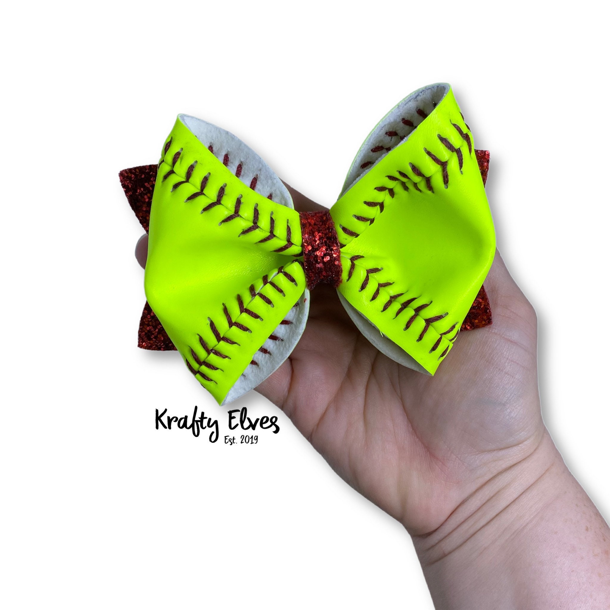 Softball Bow Real Softball Skin Bow Softball Hair Clip Etsy