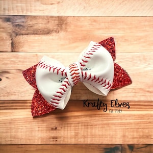 Real Baseball Bow, Real Baseball Hair Bow, Baseball Bow, Baseball Skin Hair Bow, Ball Team Bow, Ball Laces