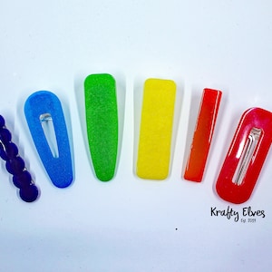 Rainbow Resin Hair Clips: Acrylic Barrettes, Alligator Clip