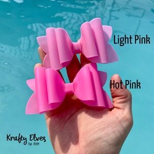Pool bow, Waterproof Bow, Summer Bow, Pool Party Bow, Swimming Bow, Pink Hair Bow, Water Bow
