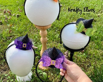 Glitter Mini Witch Hat Headband - Halloween Costume (NO BOW)
