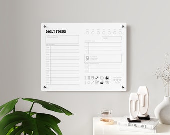 Adult ADHD, ADHD Planner, Dry Erase, Daily Routine, Daily Focus Planner, Acrylic Wall Planner, Acrylic Daily Planner