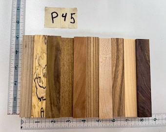 P45- Popular Domestic Exotic Hardwood Pen Turning Blanks (10 count) Mixed Assorted Variety Quality Premium Woods Sample Collection