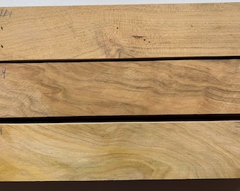 P96 Cereza Negra (Prunus serotina) Husillo de madera dura exótica doméstica en blanco (3 unidades) Muestra de maderas premium de calidad mixta