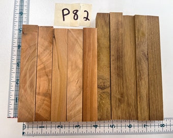 P82 Black Cherry & Black Locust Pluma de madera dura exótica doméstica Turning Blanks (10 unidades) Muestra de maderas premium de calidad mixta