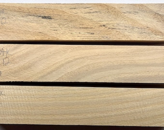 P100 Pin Oak (Quercus palustris) Husillo de madera dura exótica doméstica en blanco (2 unidades) Muestra de maderas premium de calidad mixta