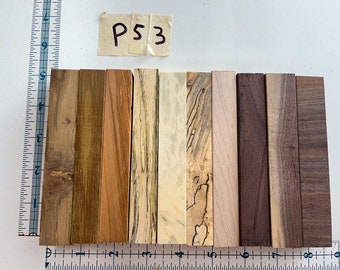 P53- Popular Domestic Exotic Hardwood Pen Turning Blanks (10 count) Mixed Assorted Variety Quality Premium Woods Sample Collection