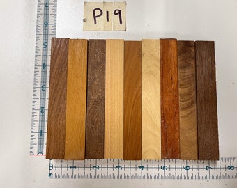 P19- Western hemisphere Exotic Hardwood Pen Turning Blanks (9 count) Mixed Assorted Variety Quality Premium Woods Sample Collection