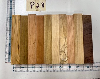 P28- Popular Worldwide Exotic Hardwood Pen Turning Blanks (10 count) Mixed Assorted Variety Quality Premium Woods Sample Collection