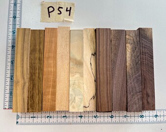 P54- Popular Domestic Exotic Hardwood Pen Turning Blanks (10 count) Mixed Assorted Variety Quality Premium Woods Sample Collection