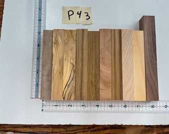 P43- Popular Domestic Exotic Hardwood Pen Turning Blanks (10 count) Mixed Assorted Variety Quality Premium Woods Sample Collection