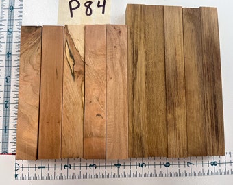 P84 Black Cherry & Black Locust Pluma de madera exótica doméstica en blanco (10 unidades) Muestra de maderas premium de calidad mixta