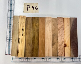 P46- Popular Domestic Exotic Hardwood Pen Turning Blanks (10 count) Mixed Assorted Variety Quality Premium Woods Sample Collection