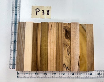 P38- Popular Domestic Exotic Hardwood Pen Turning Blanks (10 count) Mixed Assorted Variety Quality Premium Woods Sample Collection
