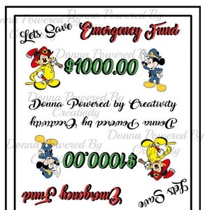 Donna Powered by Creativity ENVELOPE Lets Save EMERGENCY Saving Challenge