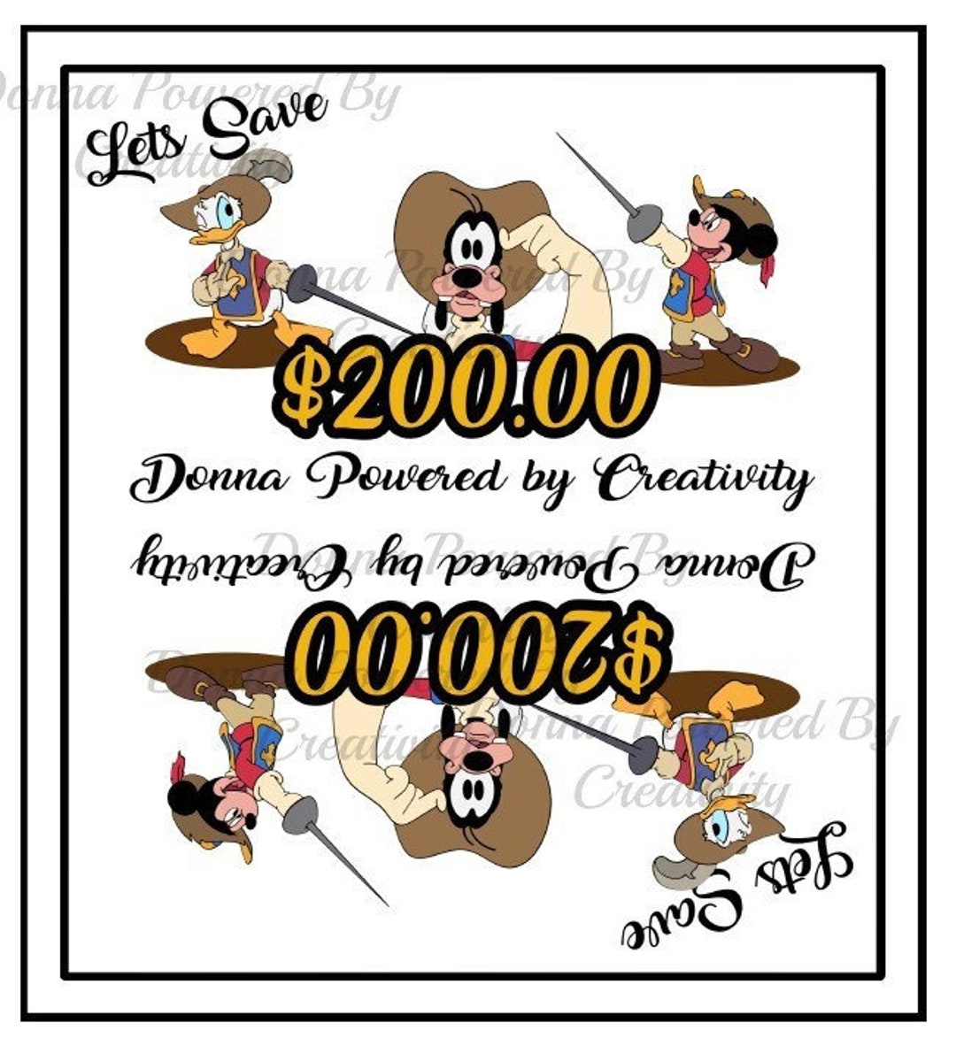 Donna Powered by Creativity ENVELOPE Lets Save Three Musketeers Saving ...
