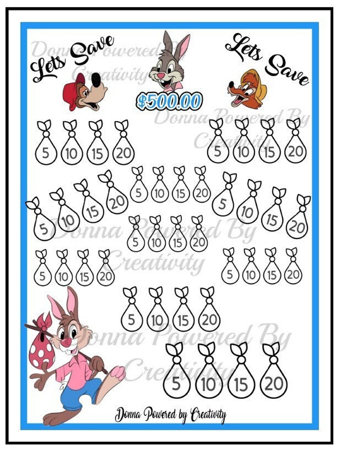 Donna Powered by Creativity Lets Save B Rabbit 500.00 Saving Challenge ...