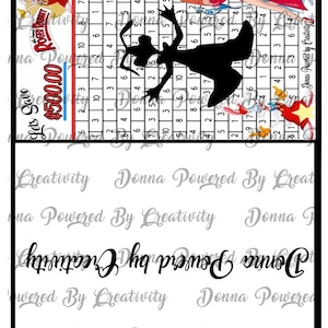 May include: A black and white illustration of a cartoon character with a long nose and a dress. The character is standing on a grid with numbers. The text "Lets Save $500.00" is in the top left corner of the image. The text "Donna Powered by Creativity" is repeated in the bottom of the image.