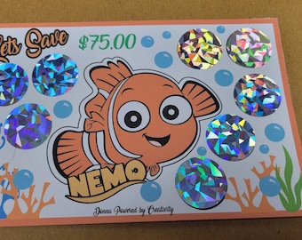 SCRATCH OFF Donna Powered by Creativity Lets Save 5x7 Scratch-off Savings Challenge Nemo Edition