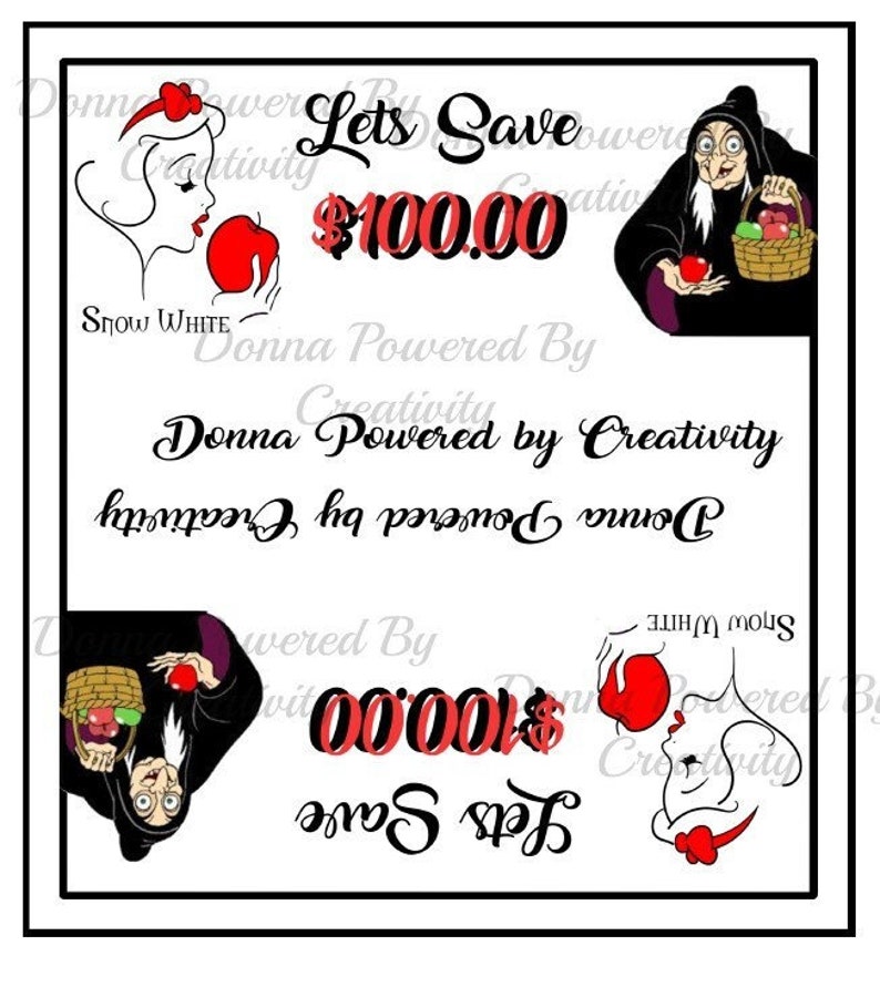 Donna Powered by Creativity Lets Save ENVELOPE Snow White Apple Saving ...
