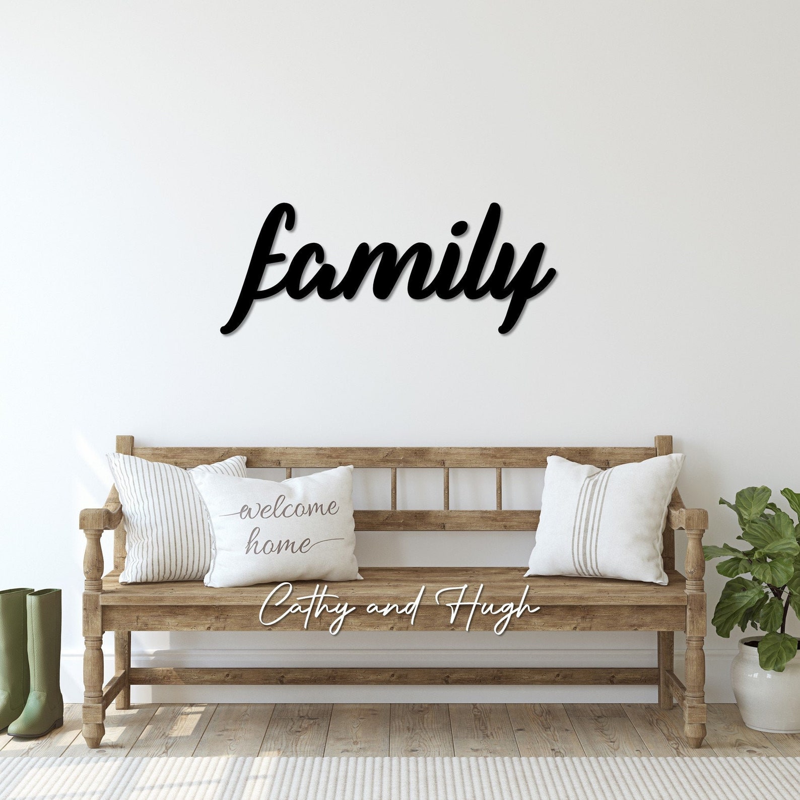 Wood family Sign Large Family Room Decor 60cm Family Sign | Etsy