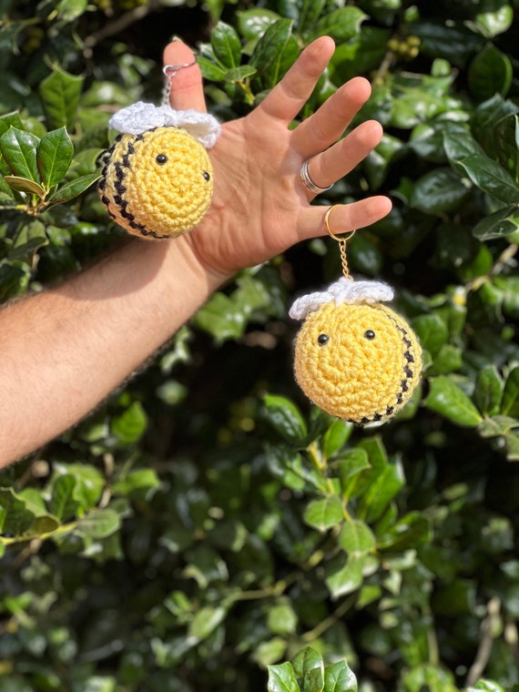 Mini Crochet Bee Keychain