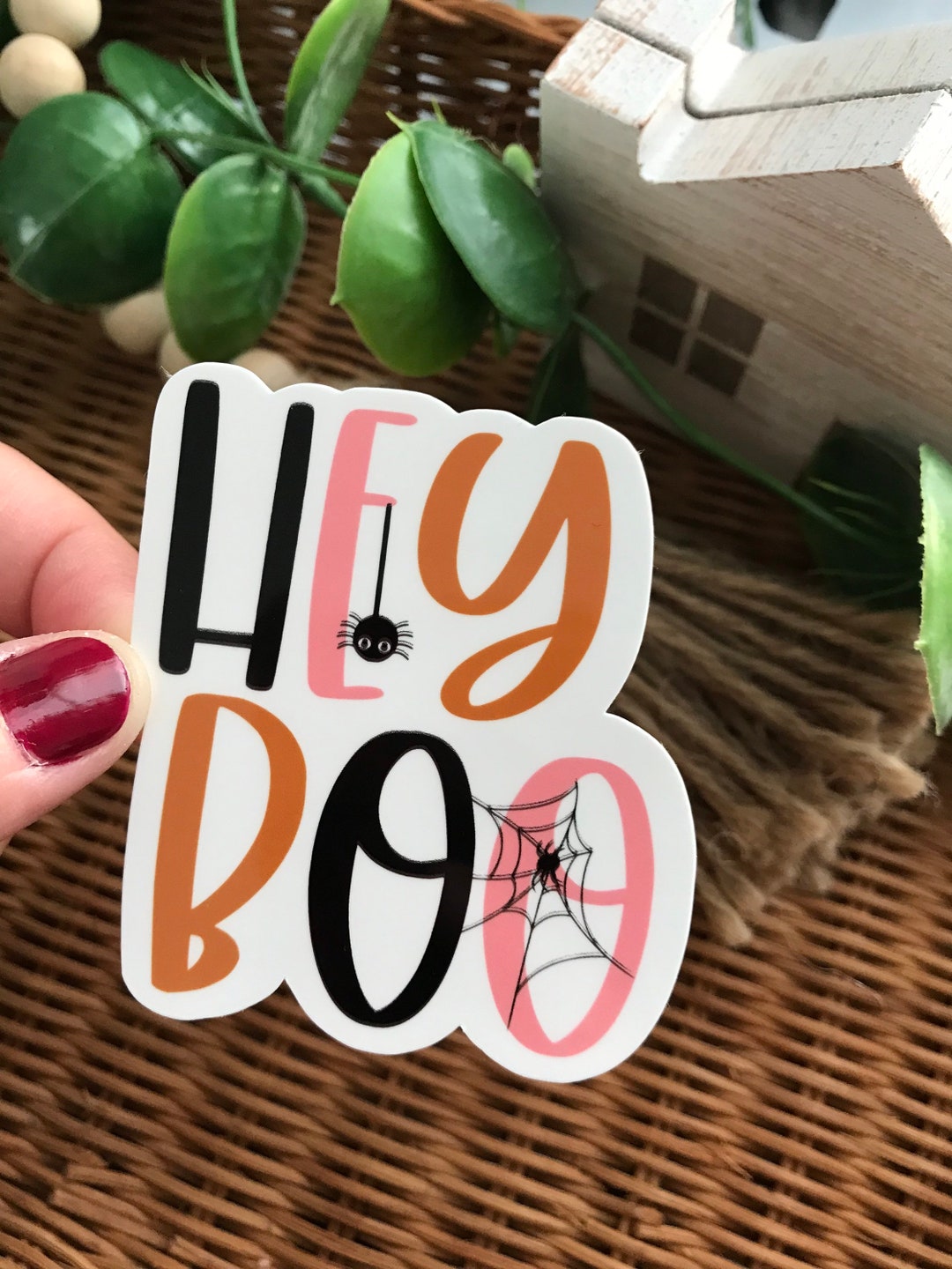 Hey Boo Pin Hey Boo Sticker || Halloween || Die-cut Sticker || Laptop Sticker ...