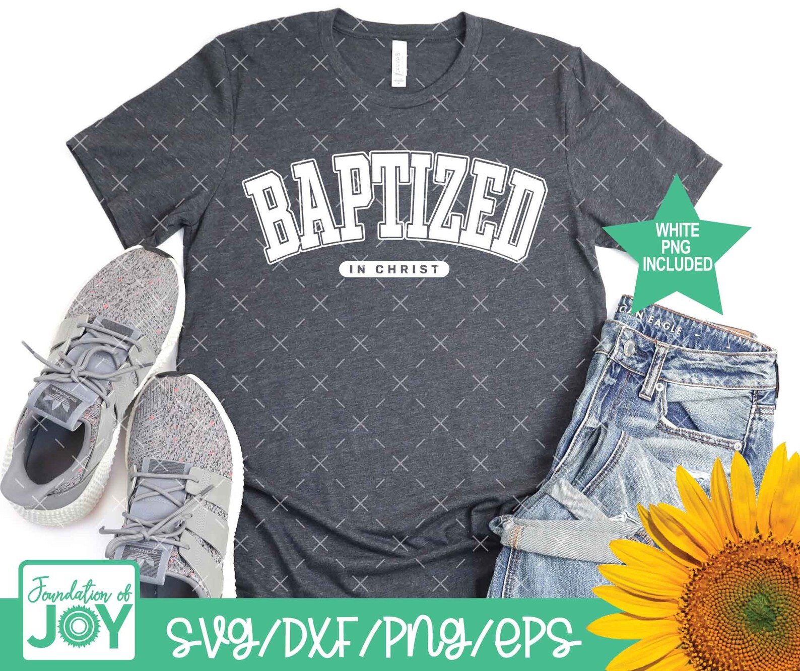 Baptized in Christ Svg, Jersey Lettering Svg, Varsity Christian Svg ...