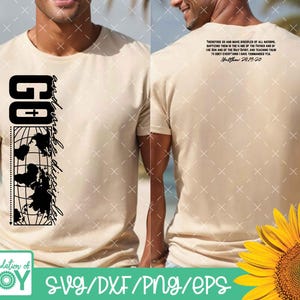Go Make Disciples Hoodie Design svg, Bibel-Vers svg, Vintage Herren Bibel-Shirt PNG, minimaler christlicher Dad png, kommerzielle Nutzung, Missons png