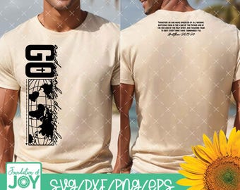 Go Make Disciples Hoodie Design svg, Bible Verse svg, Vintage Men's Bible Shirt PNG, Minimal Christian Dad png, Commercial Use, Missons png
