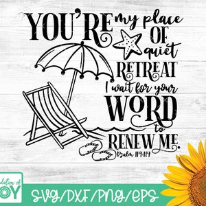Summer Bible Verse svg, Retreat svg, Beach svg, Christian svg, Religieuze svg, Ocean svg, Beach Chair svg, Relax svg