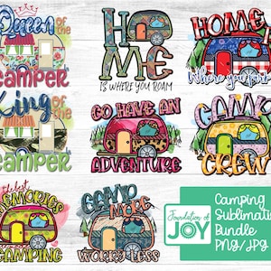 Pacote de sublimação para camping, sublimação para trailer, pacote para trailer, pacote de designs de camisetas para camping, citações para camping, citações para camping