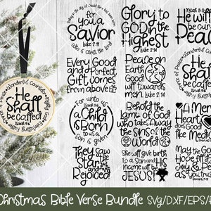 12 kerstbijbelvers bundel, bijbelvers ornamenten svg, kerst svg bundel, ornamenten svg bundel, religieuze svg, christelijke svg