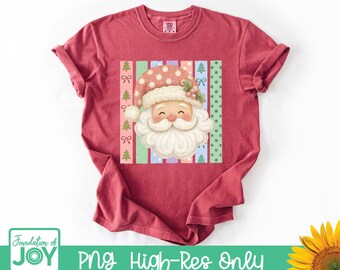 Sublimación de Papá Noel, Papá Noel PNG, Papá Noel a rayas PNG, gorro de Papá Noel de lunares, árbol de Navidad PNG, Papá Noel adorable, sublimación navideña