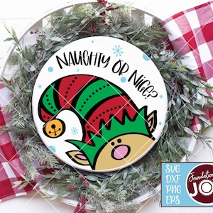 Naught or nice svg, Christmas Door Sign, Christmas elf Door Sign, Elf on the shelf svg, Christmas Elf svg, Cricut e Silhouette Cut files