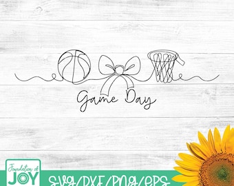 Game day design, Basketball svg, Basketball goal png, Continuous line art, Minimalist svg, Single line png, Basketball Mom Shirt svg