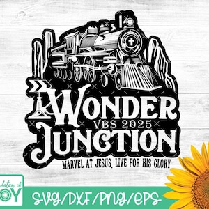 Wonder Junction svg, Escuela Bíblica de Vacaciones, VBS 2025, Tren svg, Maravíllate con Jesús, Vive para Su gloria, Campamento de verano cristiano svg